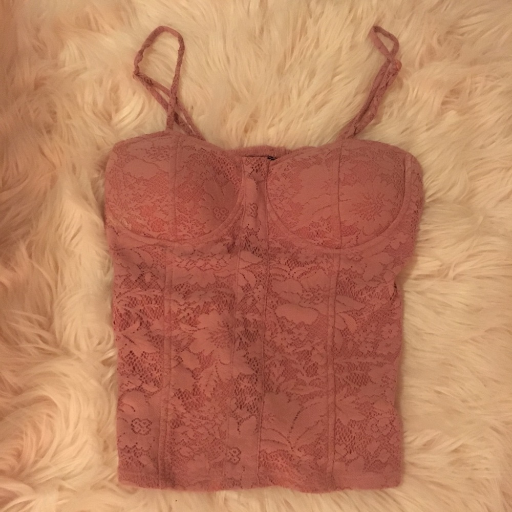 full tilt Pink lace cami top